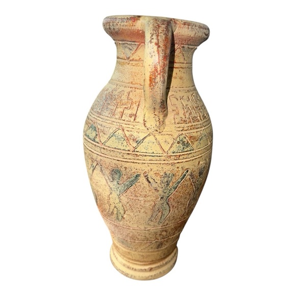 Vintage-Inspired clay pottery dancing women tribe Vase - Picture 3 of 5